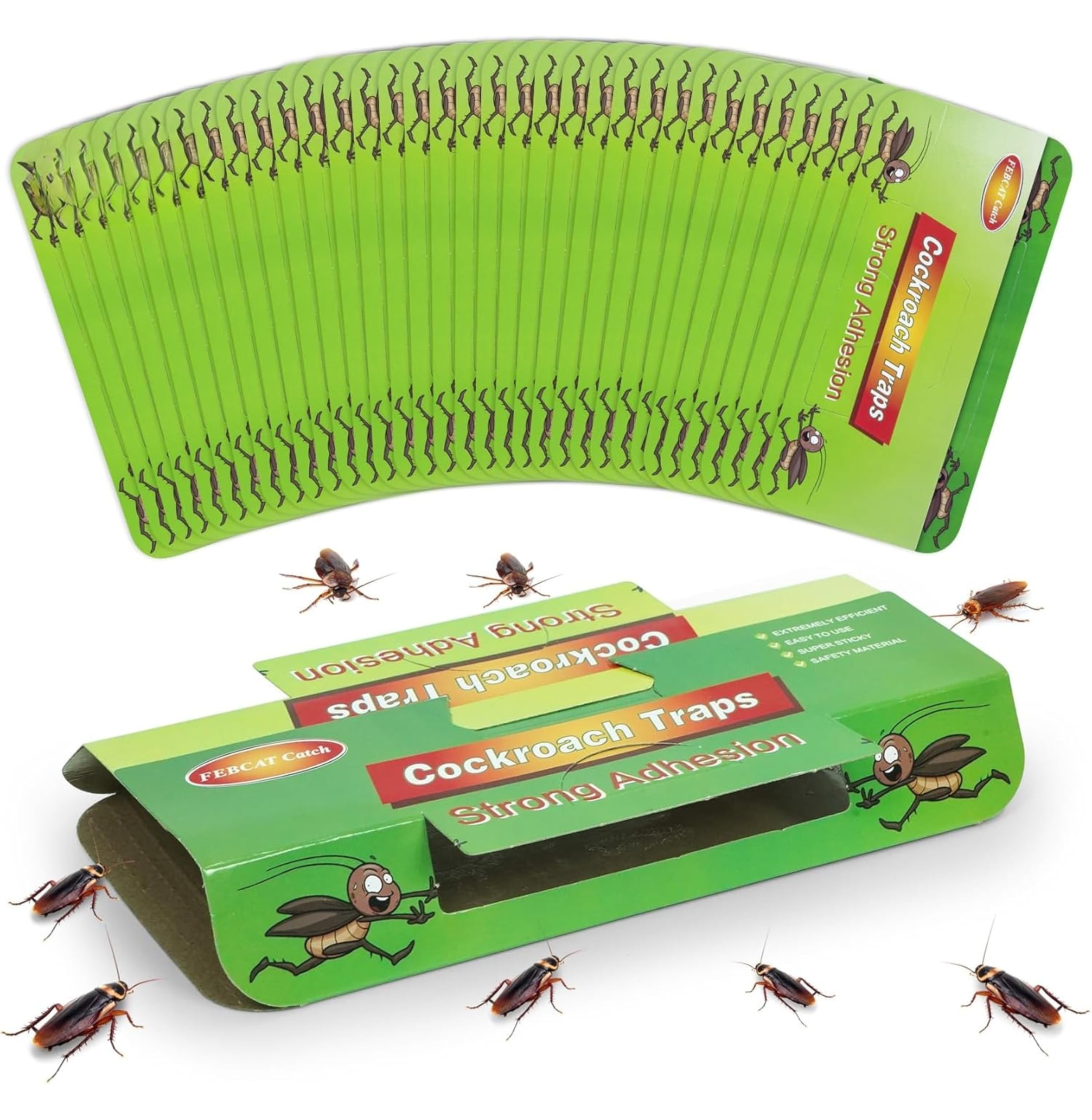 10 Pcs Cockroach Traps – Strong Sticky Pest Control Trap for